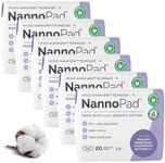 NannoPad Organic Pads for Women - 100% Organic Cotton Pads with Wings - High Absorbency 130mL, Comfortable & Ultra-Thin - No Fragrances, Odor-Control, Breathable - Regular (6 Pack, 120 Count)