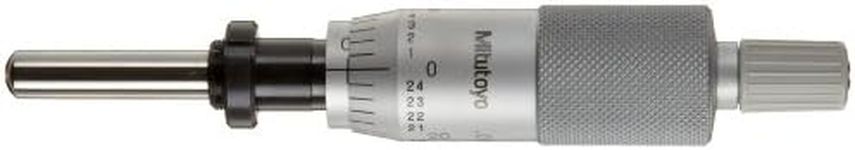 Mitutoyo 150-812 Micrometer Head, Middle Size, 0-1" Range, 0.001" Graduation, +/-0.0001" Accuracy, Ratchet Stop Thimble, Clamp Nut, Spherical SR4 Face