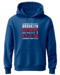 ADRO Hoodie for Men, 320 GSM Soft Cotton Hoodies, Long Lasting Prints New York Hoodie for Winter | Mens Hoodies | Sweatshirt for Men|H24-NYC-RB-2XL Royal Blue