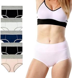 Emprella Cotton Underwear Women, 5 Pack Womens Bikini Seamless Ladies Cheeky Panties S-XL (X-Large, Assorted)