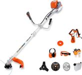 PROYAMA 40cc Gas Powered Brush Cutter, 4-Cycle Weed Eater, 3 in 1 Dual Line Gas String Trimmer and Grass Trimmer, Weed Whacker Extreme Duty