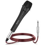 LiNKFOR Wired Microphone for Singing with 16.4ft XLR Cable Metal Handheld Mic Compatible with Karaoke Machine Speaker Amp Mixer for Karaoke Singing Speech Wedding