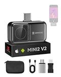 HIKMICRO Mini2 V2 Thermal Camera - iOS/Android, 256x192 IR Resolution, SuperIR, 50° Wide Angle, 25Hz, No Battery, for Phone/Tablet/PC, USB-C/Lightning Port (Adapter Included, support iPhone 15/16)