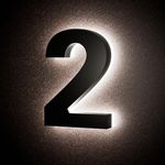 5 Inch Backlit LED House Numbers for Outside, Stainless Steel Floating Home Address Number, Large Modern House Numbers for Yard, Street, Durable Matte Black Finish, Waterproof