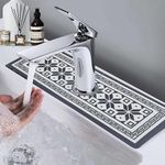 HomeCloud Kitchen Faucet Sink Splash Guard, Silicone Faucet Water Catcher Mat – Sink Draining Pad Behind Faucet, Rubber Drying Mat for Kitchen & Bathroom Countertop Protect (White, Pack of 1)