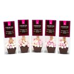 Kingsbridge Hot Chocolate Spoons - Belgian Milk Choc & Marshmallows, 5 Pack | Choc Block with Wooden Stirrer & Added Sweet Treats | Gifts for Birthdays, Special Occasions or Sleepovers