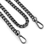 LUCKNIGHT Metal Bag Chain Black, 120CM Purse Chain Straps, Handbags Replacement Chain Strap with Buckles, Metal Strap for Women DIY Purse Bag Shoulder Crossbody Handbags Shoulder Bag Crafts Making