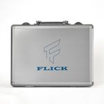 FLICK Fiesta Table Tennis Racket Case | Stores One TT Racket and Three TT Balls | Stylish Silver Design | Durable Product with Handel & Double Lock for TT Lovers.(TTRC-01A)