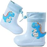 Coralup Kids Dinosaur Wellington Boots Boys Girls Toddler Rain Shoes Waterproof Blue 7 UK Child Toddler