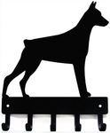 Doberman Key Rack/Dog Leash Hanger - Artisan Metal Shop Gifts - Small 6 inch Wide