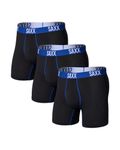 SAXX Underwear Co. Men's Core Performance Mesh Boxer Brief 3-Pack, Black/Peak Blue, Large