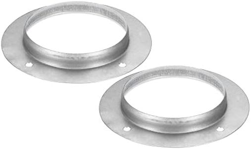 PATIKIL 5" Duct Connector Flange, 2 Pack Metal Straight Pipe Exhaust Flange Duct Mounting Plate for Heating Cooling Ventilation HVAC System