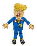 Fuzzu Donald Trump Presidential Parody Dog Chew Toy with Squeaker - Durable Quality with Plush Accents Fun & Entertaining Novelty Gift Hand Illustrated Design