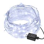 EShing 100LED 33ft White String Lights, Plug-in Waterproof Decorative Fairy Lights, Firefly Lights with UL Power Adapter for Bedroom Home Garden Wedding Party Indoor Outdoor Decorations