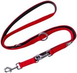 DDOXX Airmesh Dog Leash - 6.6 ft, 3-Way Adjustable Leash Dogs - M (Red)