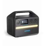 Anker Portable Power Station 512Wh, 535 Portable Generator, 500W 7-Port Outdoor Generator with 2 AC Outlets, 60W USB-C PD Output, LiFePO4 Batteries, LED Light For Camping, RV (Anker SOLIX)