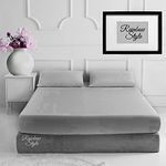 Fitted Bed Sheet With MATCHING FREE 2 X PILLOW CASE Percale Easy Care Poly Cotton Plain Dyed Bed Sheet Silver Double