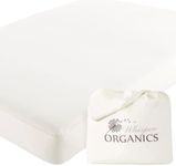 Whisper Organics, 100% Waterproof Mattress Protector – Baby Crib Size Fitted Sheet for Baby and Toddler Bed - GOTS-Certified Organic - Breathable - White Color, Standard Crib