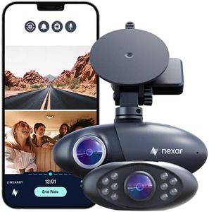 Nexar Pro Dual Dash Cam - HD Front Dash Cam and Interior Car Security Camera - Nexar Dash Cam Front and Cabin - Dual Dash Cam Parking Mode and WiFi - Dash Cams for Cars - Dash Cam for Truckers 256GB