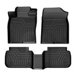 FIILINES Floor Mats Custom Fit for 2022 2023 2024 Honda Civic Without 2nd Row USB Port, All Weather Floor Liners Durable Odorless Front & Rear Row Set Black