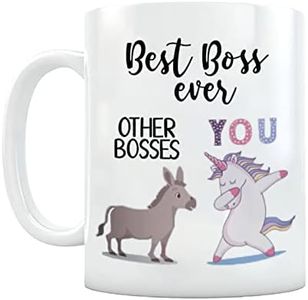 Funny Gift for Boss Best Boss Ever Mug Humorous Boss Coffee Cup,Perfect Boss Gift Sarcastic Boss Present 11 oz Novelty Coffee Mug White Mothers Day Gifts for Sister