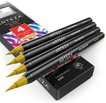 Arteza Real Brush Pens, A157 Chamomile, Pack of 4, Watercolor Pens with Nylon Brush Tips, Art Supplies for Dry-Brush Painting, Sketching, Coloring & Calligraphy