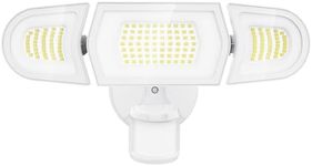 Olafus 100W LED Security Light Motion Sensor Outdoor Light, Motion Flood Light Dusk to Dawn, 9000LM Super Bright 6500K Exterior Motion Detector Floodlight for Garage Yard Porch Eave IP65, White