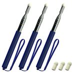 Pointer for Classroom, Set of 3 - Telescoping Teachers Pointer Stick Stainless Steel Retractable Pointer with Felt Tip for Classroom Whiteboard Handheld Presenter 39.4 inch (Blue)