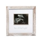 Pearhead Love at First Sight Rustic Sonogram Photo Frame, Baby Ultrasound Keepsake Picture Frame, Gender-Neutral Nursery Décor, 4" x 3" Photo Insert, Distressed Wood