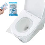 Surplex 50 Pcs Disposable Toilet Seat Covers Plastic, Antibacterial Waterproof Portable Potty Seat Cover for Kids Pregnant Travel Hospital Public Toilet Hotel, Individually Wrapped Pocket Size