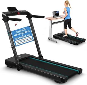 SereneLife Foldable Treadmill, 2 in 1 Under Desk Treadmill: 2.5HP Quiet, Sturdy, Portable, Bluetooth & Apps, Preset Programs, Remote Control, LED Display, Built-in Transport Wheels for Home & Office