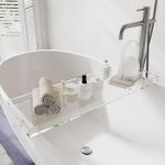 Bathtub Tray Clear Acrylic Bath Tub Tray Table, Bathtub Against Wall Anti-Slip Bathtub Caddy Tray, for Uxury Home Bathrooms Bathtub Caddy Bath Tub Table Caddy ,82*20*3cm/32.3*7.87*1.18in