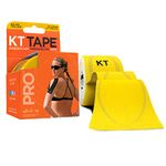 KT Tape Pro Kinesiology Therapeutic Sports Tape, 20 Precut 10 inch Strips, Solar Yellow, Latex Free, Water Resistance, Pro & Olympic Choice