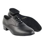 Very Fine Men's Wide Adrian Salsa Ballroom Tango Waltz Latin Smooth Swing Dance Shoe, Black Leather, 8.5 Wide