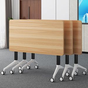 XXINGEM Folding Conference Tables with Flip-Top Design for Dynamic Meetings, Mobile Seminars, and Training Sessions in Offices, Classrooms, and Conference Rooms (Yellow, 63×23.6×29.5in)
