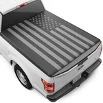 MotorBox Truck Tonneau Cover for Ford F-150 2009-2024 for 6.5 ft Bed Length, All-Weather Soft Roll Truck Bed Cover for Truck Black Flag Print