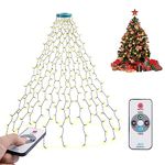 Christmas Tree Lights 400 LED Christmas Lights Indoor with 8 Light Modes & Memory Function, 6.6FT x 16 Waterfall Christmas Tree Lights with Remote & Timing for Christmas Decorations, Warm White