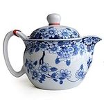 Teapot 12oz Blue White Stainless Fi