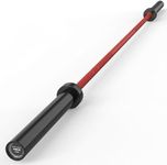 HANDBODE Olympic Barbell Bar 6.5 ft Weightlifting Bar for Powerlifting, Bench Press, Deadlift, Squat - 1000 lb Capacity, Home & Gym Strength Training, Red & Black