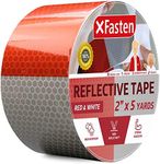 XFasten Reflective Tape, Red and White, 2 Inches by 5 Yards - High Intensity - DOT-C2 Safety Tape Waterproof Conspicuity Trailer Reflector