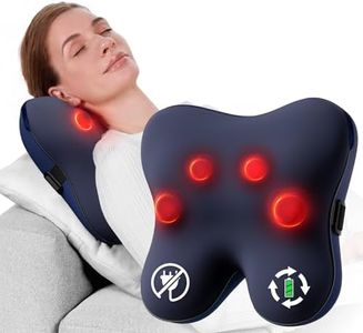 BOB AND BRAD Back Massager with Heat, Cordless Shiatsu Massagers for Neck and Back, Neck and Shoulder Massager, 3D Kneading Massage Pillow for Muscle Pain Relief, Relaxation Gifts for Women Men