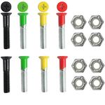 Dime Bag Hardware Dimebag Hardware Skateboard Mounting Nuts and Bolts 1" Phillips - Skateboard Truck Hardware - Lots of Colors (Rasta)