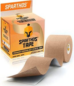 Sparthos Kinesiology Tape - Incredible Support for Pro Athletic Sports and Recovery - Free Kinesio Taping Guide! - Breast Waterproof Tex Rock Bra Gold Lift Tapes - Uncut (Beige)