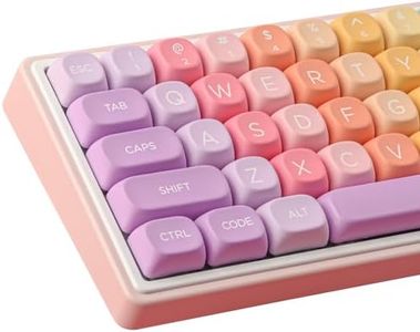 Tsungup MOA Profile Keycaps,PBT Cute Rainbow Candy Keycaps 126 Keys Dye-Sublimation Custom Keycap Set with Keycap Puller for Cherry Gateron MX Swithes Mechanical Keyboards