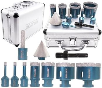 MINLAYCUT Diamond Core Drill Bits Set - 10pcs Tile Hole Saw Kit 6/8/10/25/35/50/65mm with 2" Diamond Beveling Chamfer Bits for Porcelain Ceramic Tile Granite Marble