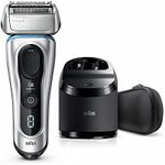 Braun Series 8 8370cc Next Generation, Electric Shaver, Rechargeable & Cordless Razor, Silver, with Clean & Charge Station & Fabric Travel Case