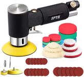 SPTA Air sander Polisher, 25mm/50mm/80mm Random Orbit Sander Polisher Sets with Polishing Pads & Buffing Pads for Car DetaIling Polishing