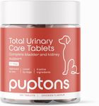 Puptons Total Urinary Care | Dog UTI, Incontinence & Cystitis Relief Tablets | Natural Ingredients | Advanced Bladder & Kidney Support for Dogs (60 Tablets) | Puptons