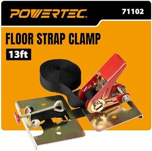 POWERTEC Wood Flooring Strap Clamp, Flooring Installation Clamp with 13ft Nylon Strap, 220 lbs Clamping Force, Fits Laminate, Tongue & Groove, Hardwood Floors, Durable Metal & Rugged Build (71102)