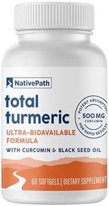 NativePath Turmeric Curcumin with Black Seed Oil - Advanced Antioxidant & Joint Support Supplement - Premium Turmeric Softgels with Enhanced High Absorption, Non-GMO & Gluten-Free, 60 Softgels